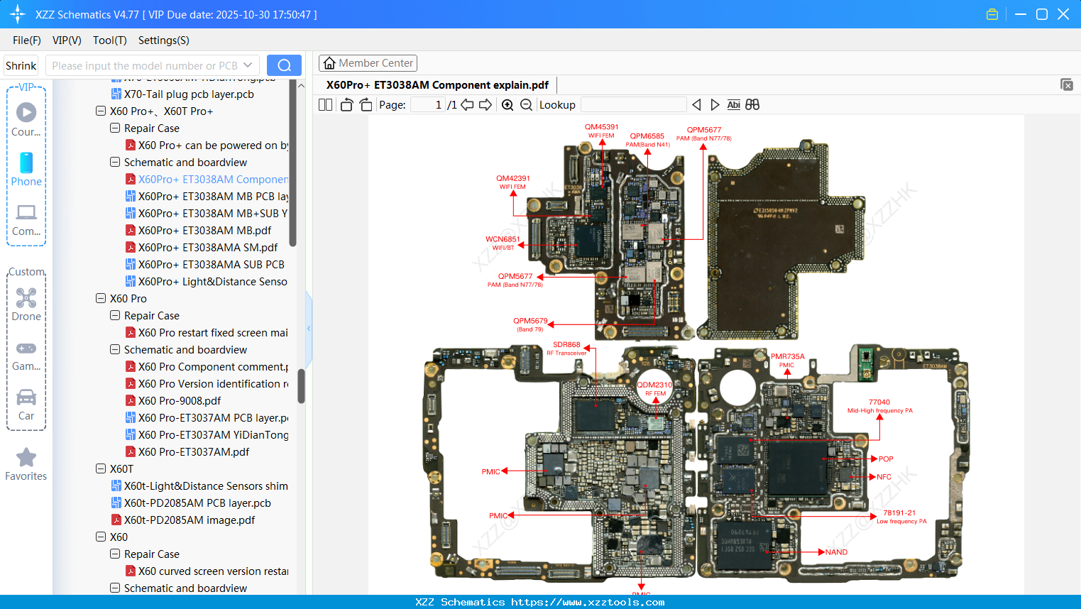 VIVO X60Pro+ ET3038AM Component Explain